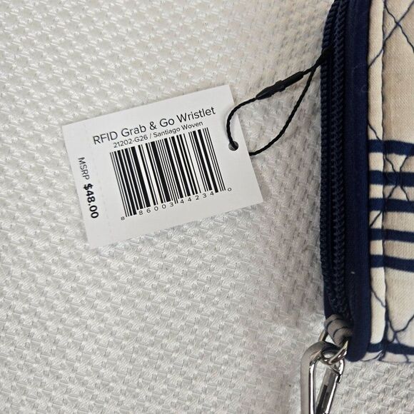 Vera Bradley RFID Grab & Go Wristlet Santiago Woven NEW - Picture 2 of 3